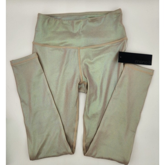 NWT Mono B Activewear Iridescent Leggings Size S Stitching Detail Machine Wash - Picture 1 of 7